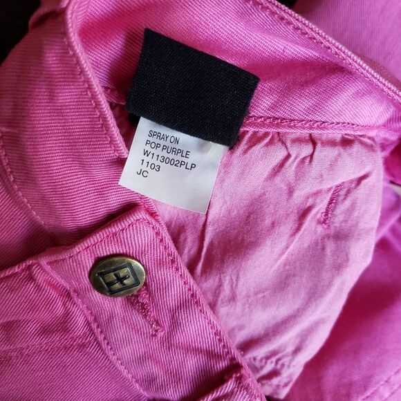 Ksubi Spray On Denim Skinny Jeans Pop Purple Hot Pink Zip Ankle Women's Size 29 - Picture 9 of 10
